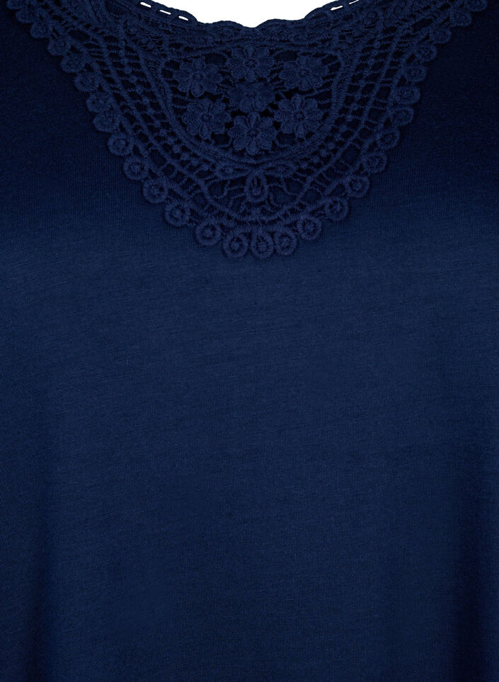 Mouwloos top met kant, Navy Blazer, Packshot image number 2