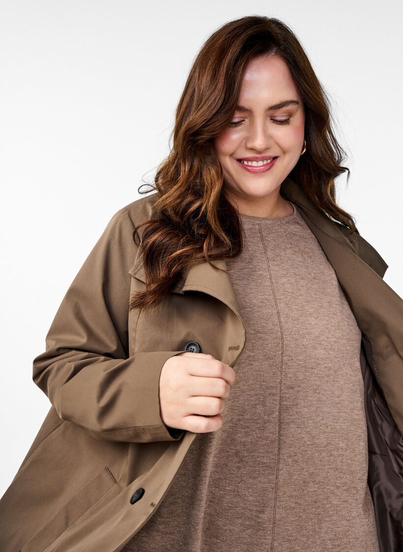 Waterafstotende lentejas met een A-lijnsnit, Bruin, Image image number 0