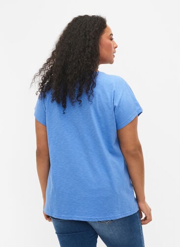 Katoenen t-shirt met bladprint, Ultramarine C Leaf, Model image number 1
