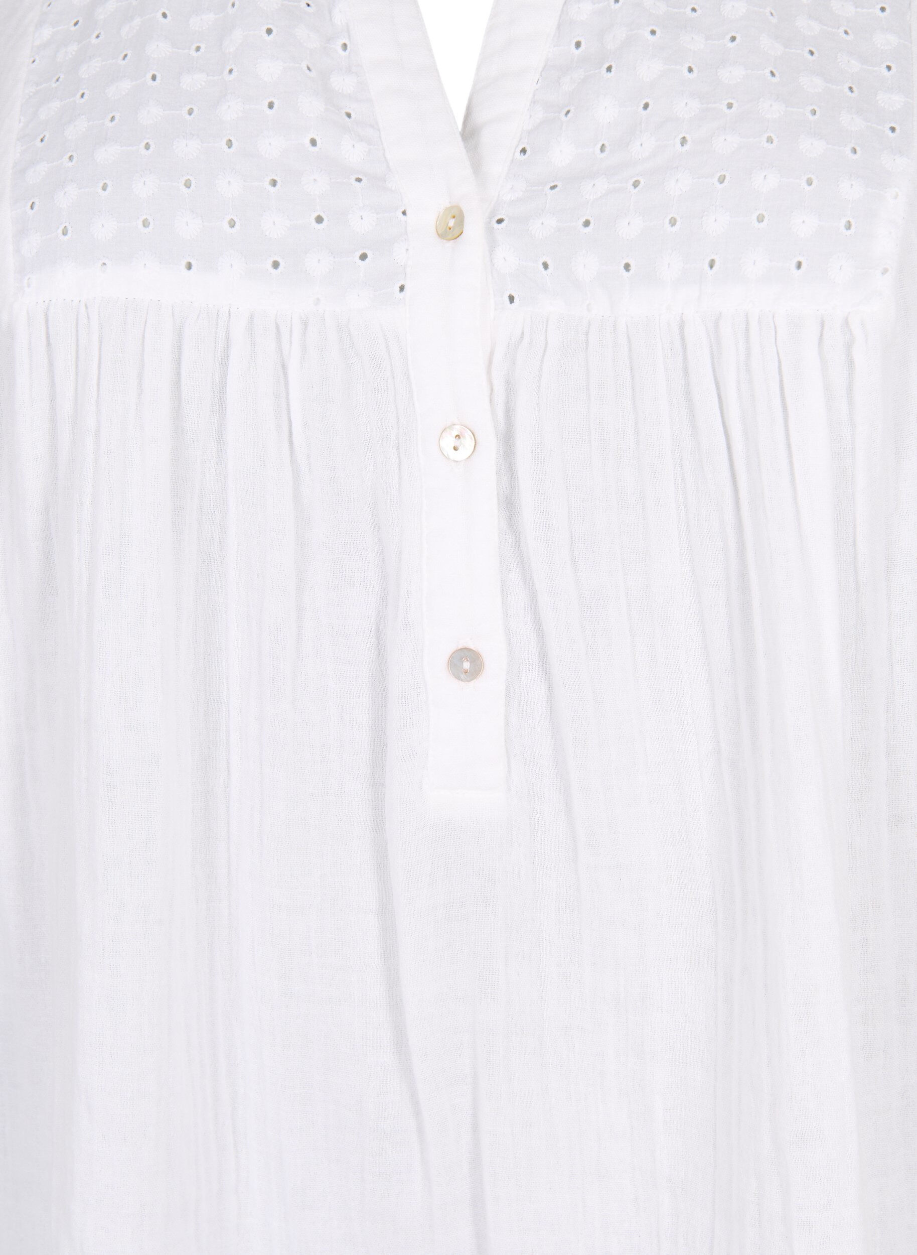 Zizzi Katoenen tuniek met broderie anglaise, Bright White, Packshot image number 2