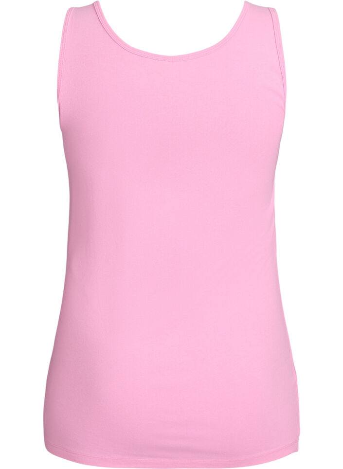 Solide kleur basis top in katoen, Roze, Packshot image number 1
