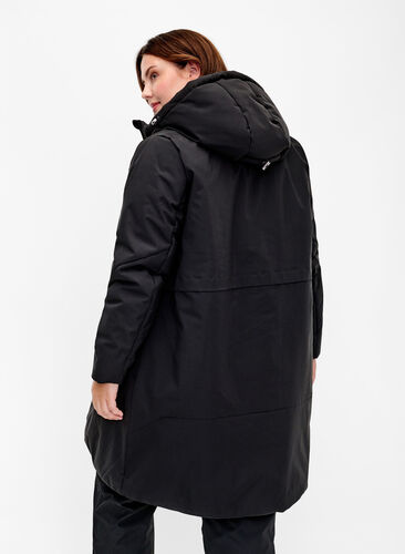 Winterjas met verstelbare taille, Black, Model image number 1