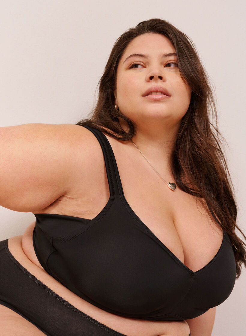 Comfortbeha met gewatteerde bandjes, Zwart, Image image number 0