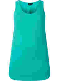 Effen gekleurd basic top in katoen, Aqua Green