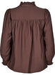Blouse met rucheskraag, Bruin, Packshot image number 1