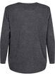 Melange Blouse met een rond halsje en lange mouw, Dark Grey, Packshot image number 1