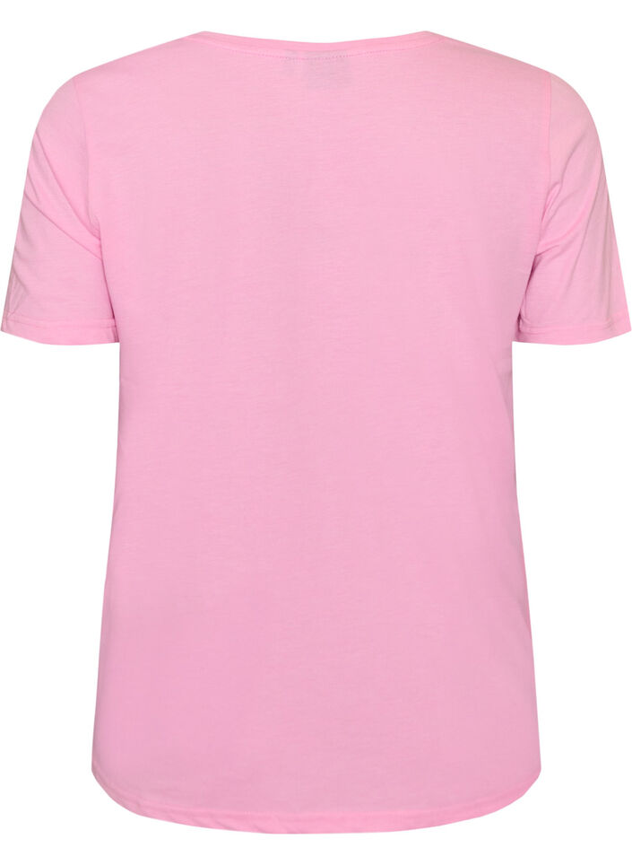 T-shirt met V-hals, Roze, Packshot image number 1