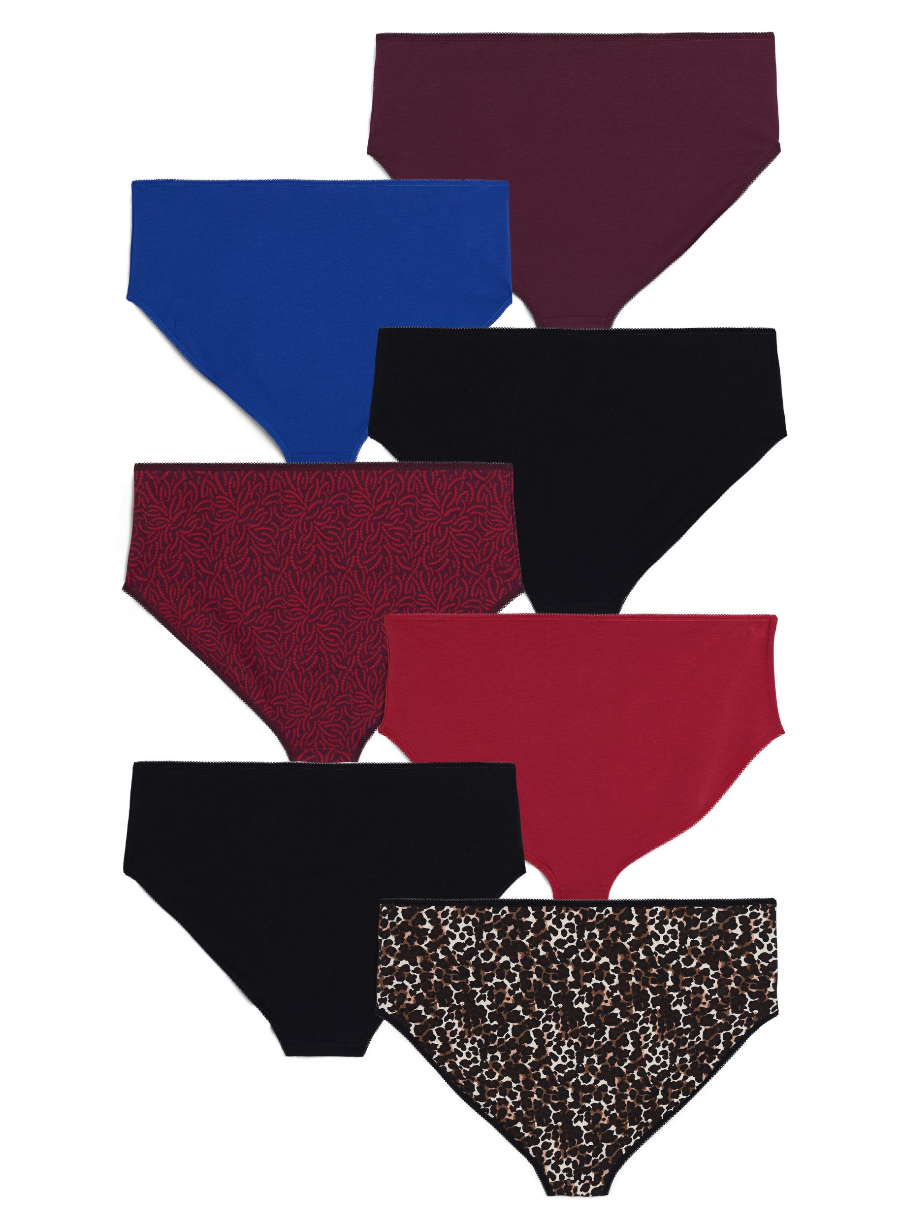 Zizzi 7-pack panties met normale taille, Rood, Packshot image number 1