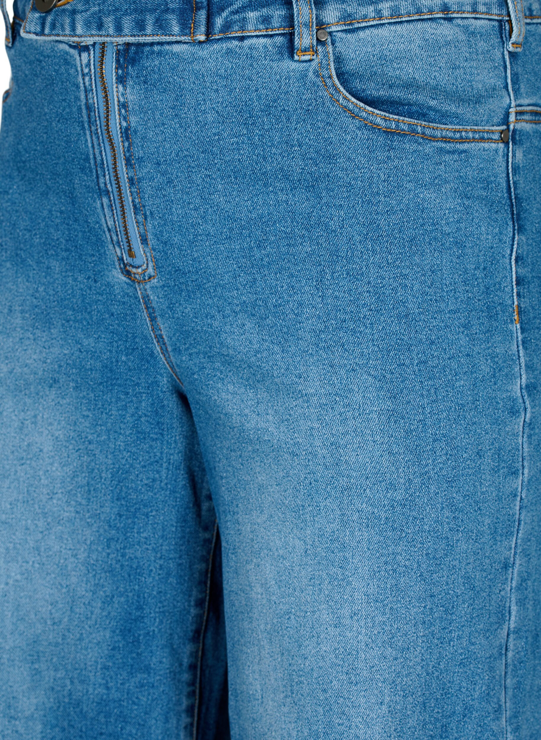 Zizzi Cropped jeans met flare, Blauw, Packshot image number 2