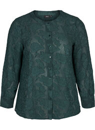 Transparante blouse met patroon, Darkest Spruce