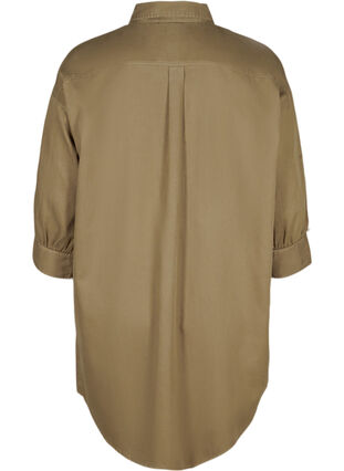 Lange stevige blouse met borstzakken, Kaki Green, Packshot image number 1