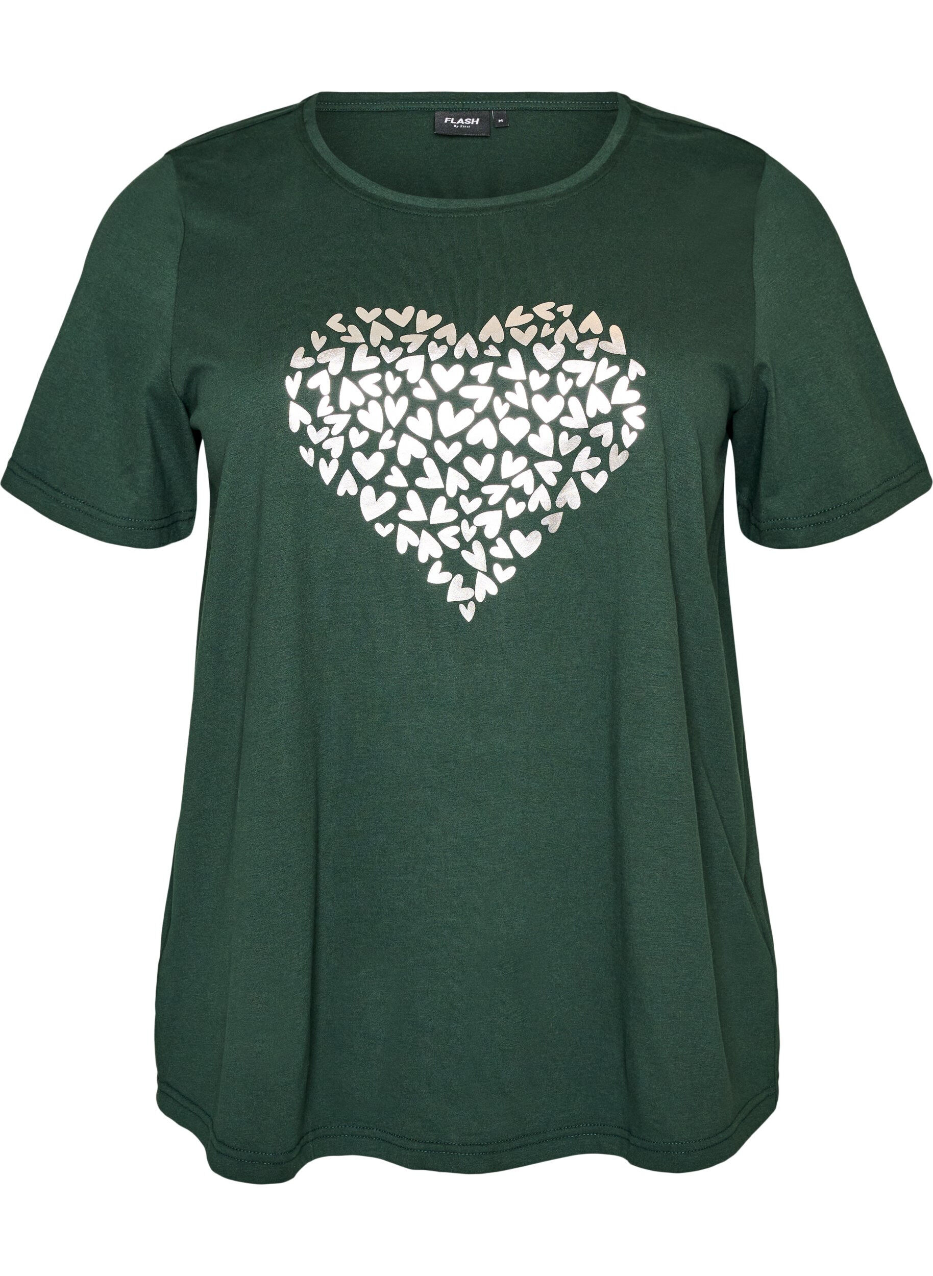 ZizziT-shirt met motief, Groen, Packshot image number 0