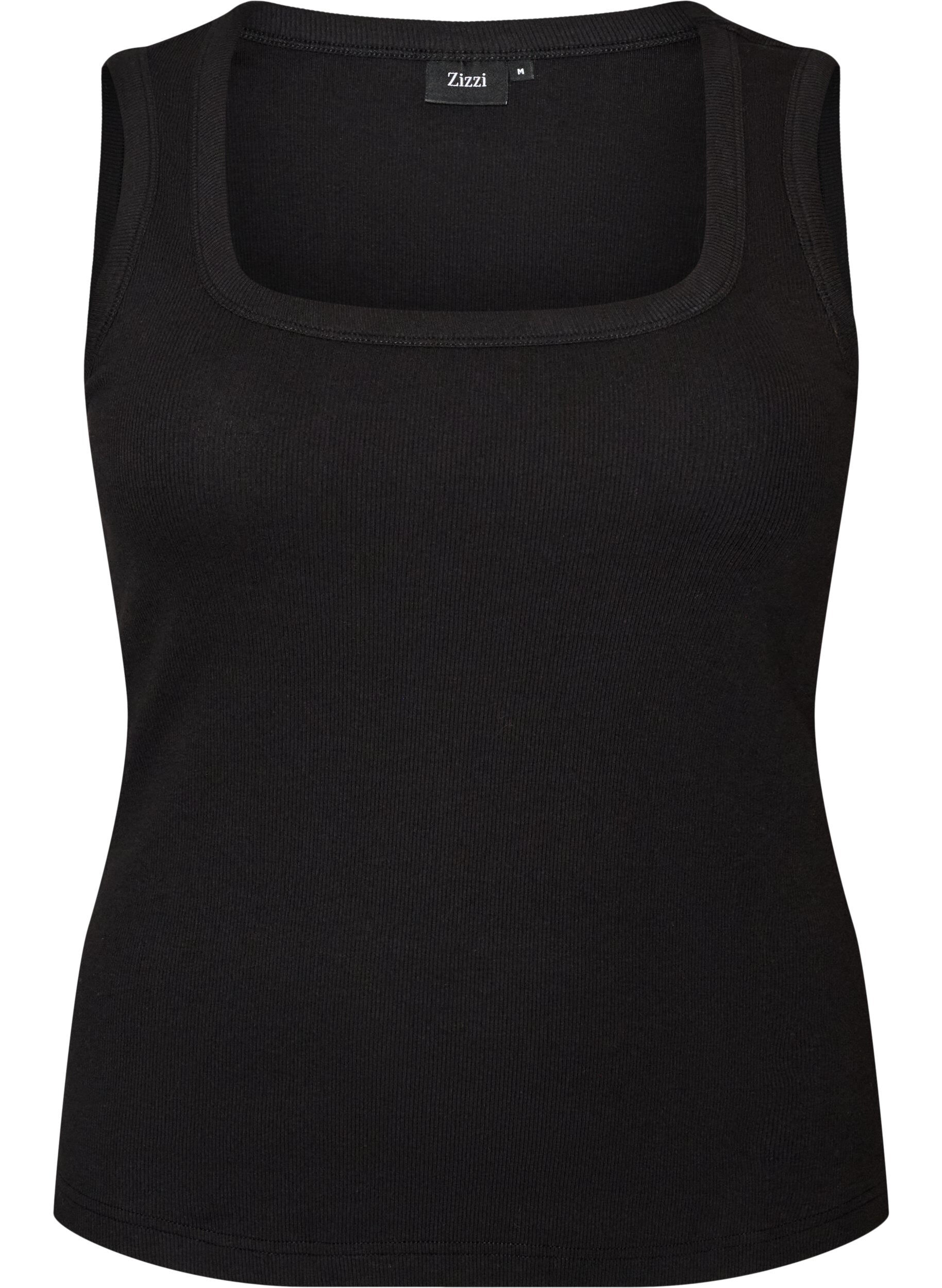 Rib top with square neckline