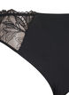 Microvezel string met kanten details, Zwart, Packshot image number 2