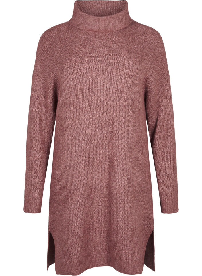 Gebreide jurk met col, Rood, Packshot image number 0