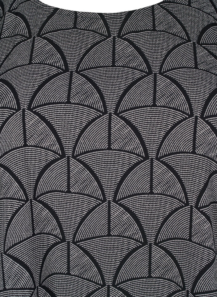 Blouse met korte mouwen en print, Black Grey Graphic , Packshot image number 2