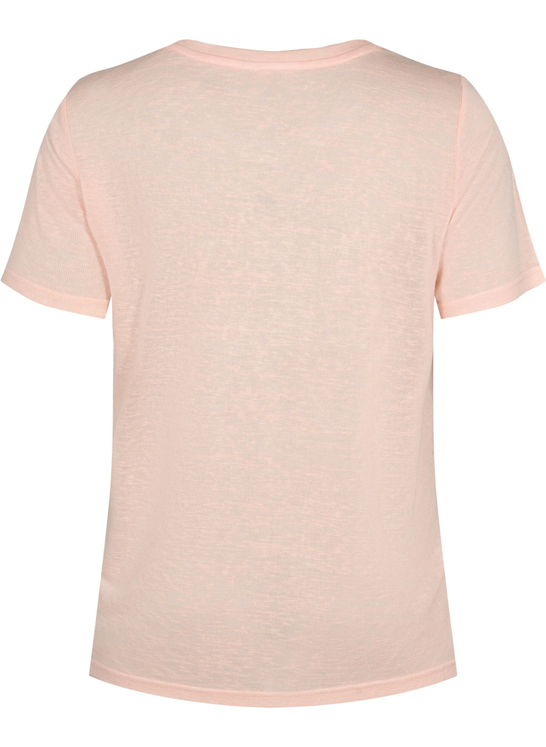 Zizzi T-shirt met klinknagels en ronde hals, Pale Blush, Packshot image number 1