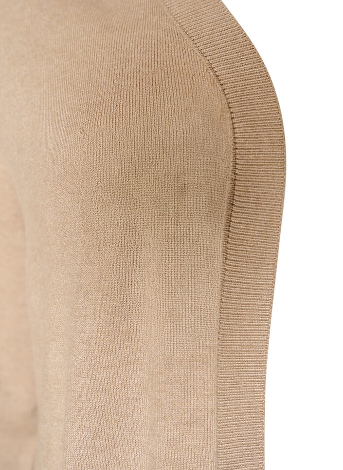 Lang gebreid vest in viscosemix, Beige, Packshot image number 2