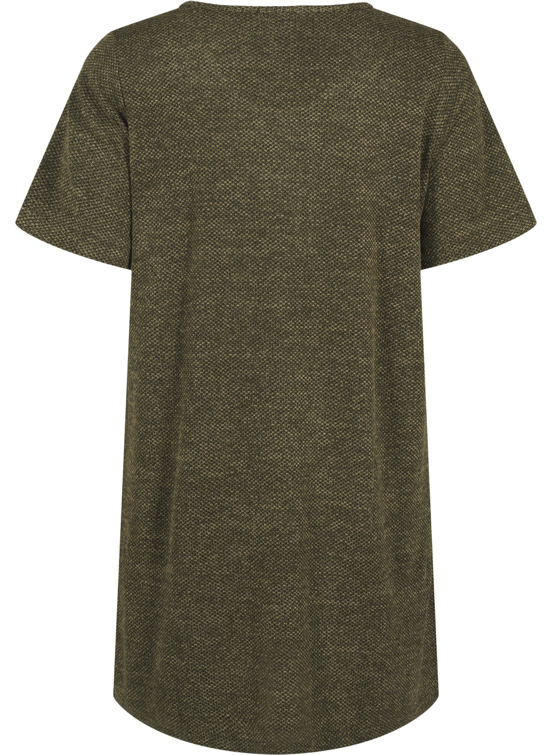 Zizzi T-shirtjurk met korte mouwen, Winter Moss, Packshot image number 1