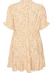 Korte viscose jurk met ruchesdetails, Geel, Packshot image number 1