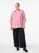 Shirt met 3/4 mouwen en borstzakken, Roze, Model image number 1