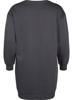 Sweater-jurk met geborduurde details, Dark Grey, Packshot image number 1