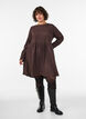 Korte jerseyjurk met een golvend textuurpatroon, Bruin, Model image number 1