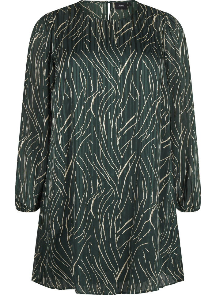 Korte jurk met print en een ronde hals, Scarab Safari AOP, Packshot image number 0