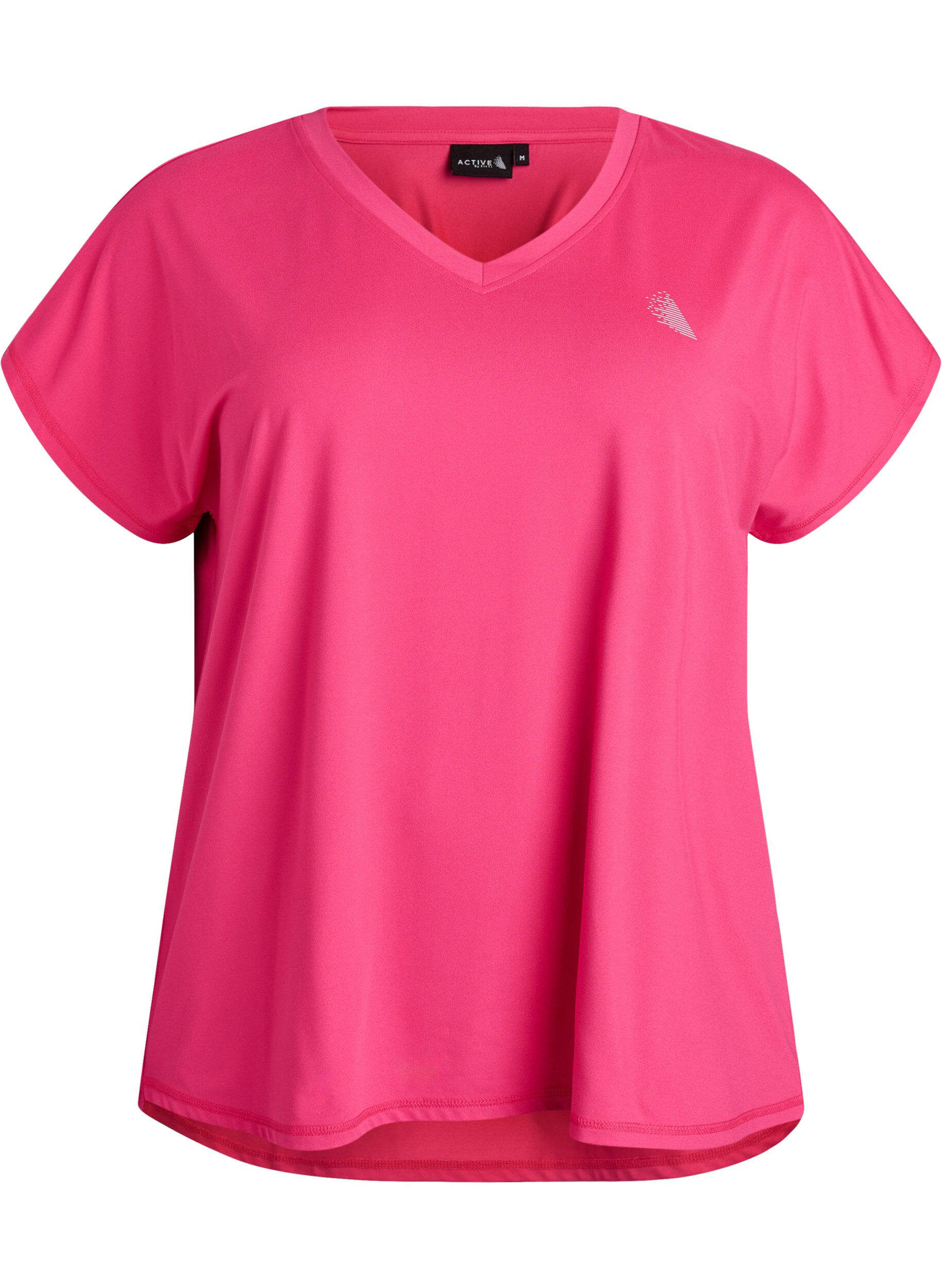 Sportief t-shirt met korte mouwen en v-hals