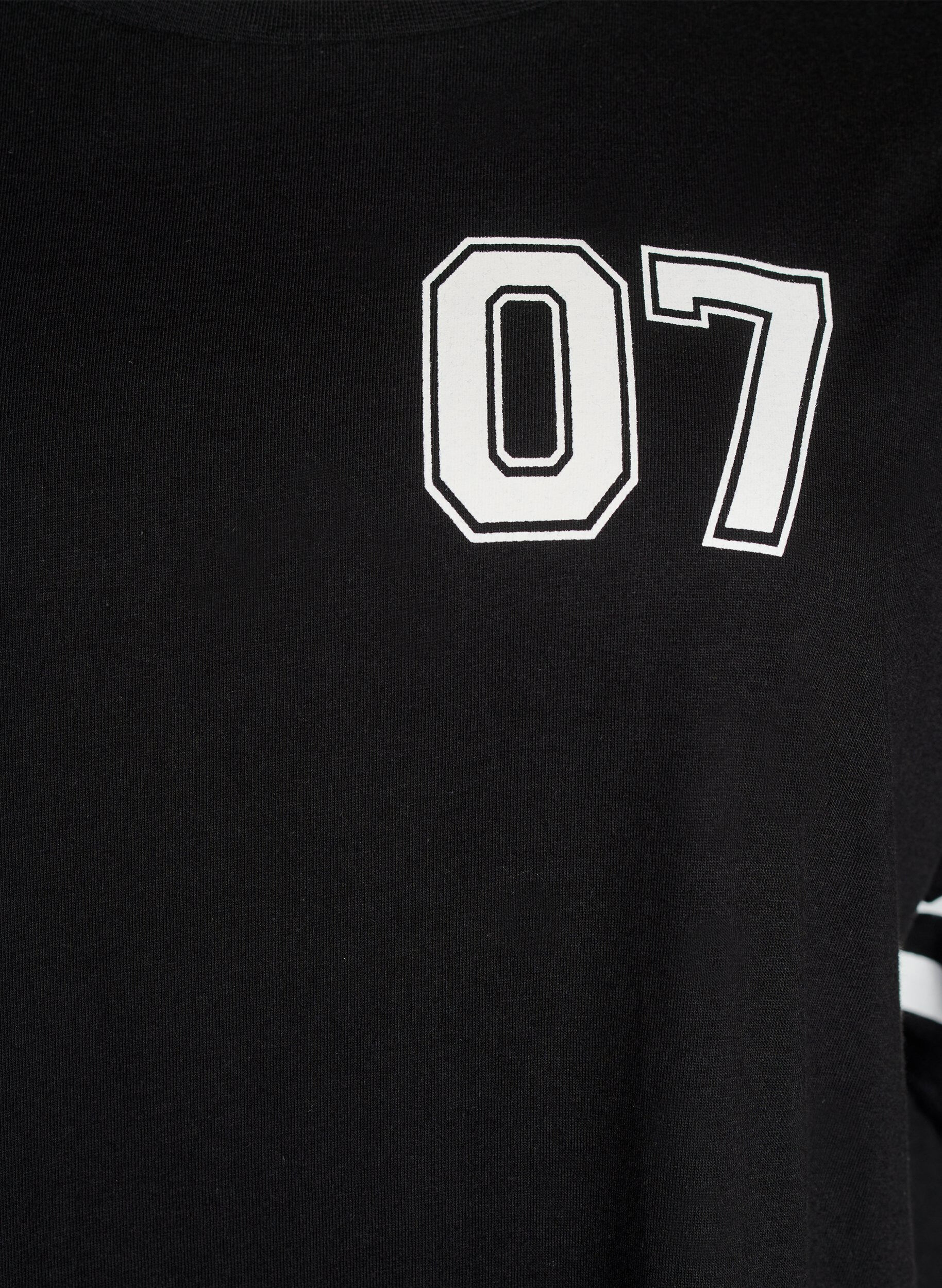 Zizzi Kort T-shirtjurkje met sportieve details, Zwart, Packshot image number 2