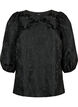 Jacquard blouse met 3/4 mouwen, Black, Packshot image number 0