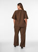 Broek met glitter en wijde pijpen, Bruin, Model image number 1