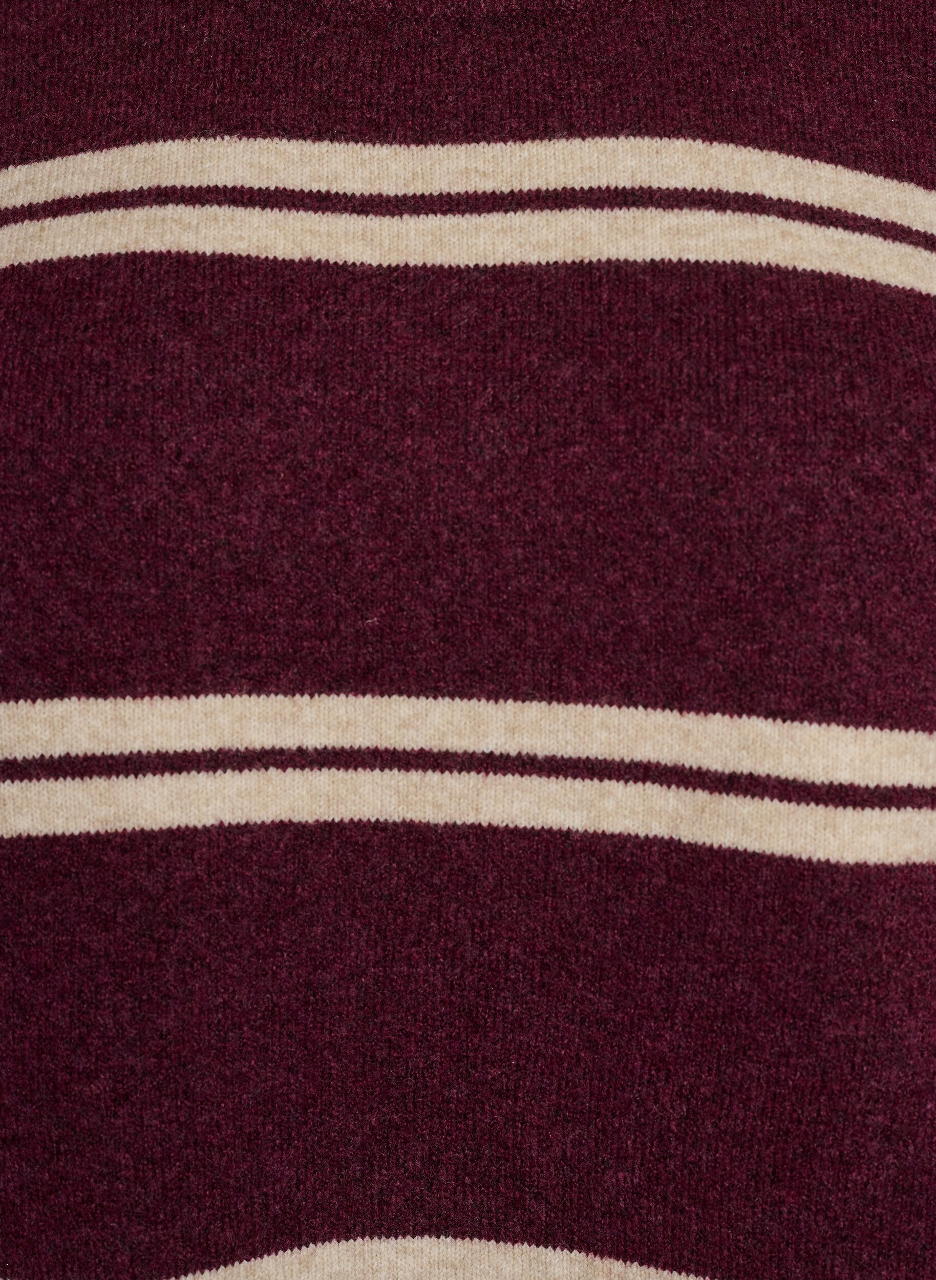 ZizziGebreide blouse met dubbele contrasterende strepen, Rood, Packshot image number 2