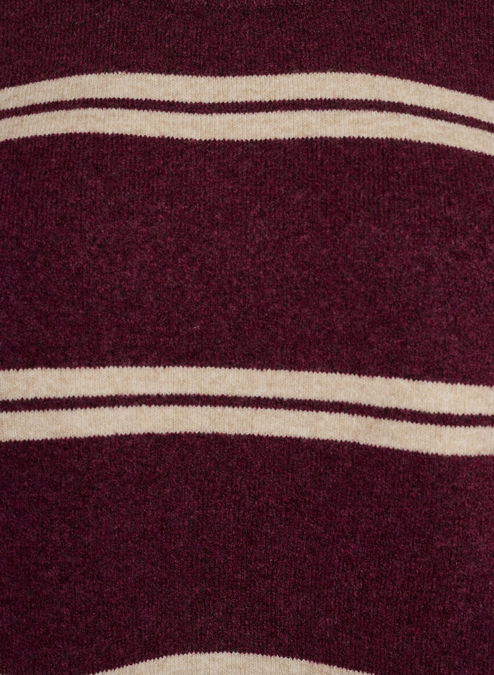 Gebreide blouse met dubbele contrasterende strepen, Rood, Packshot image number 2
