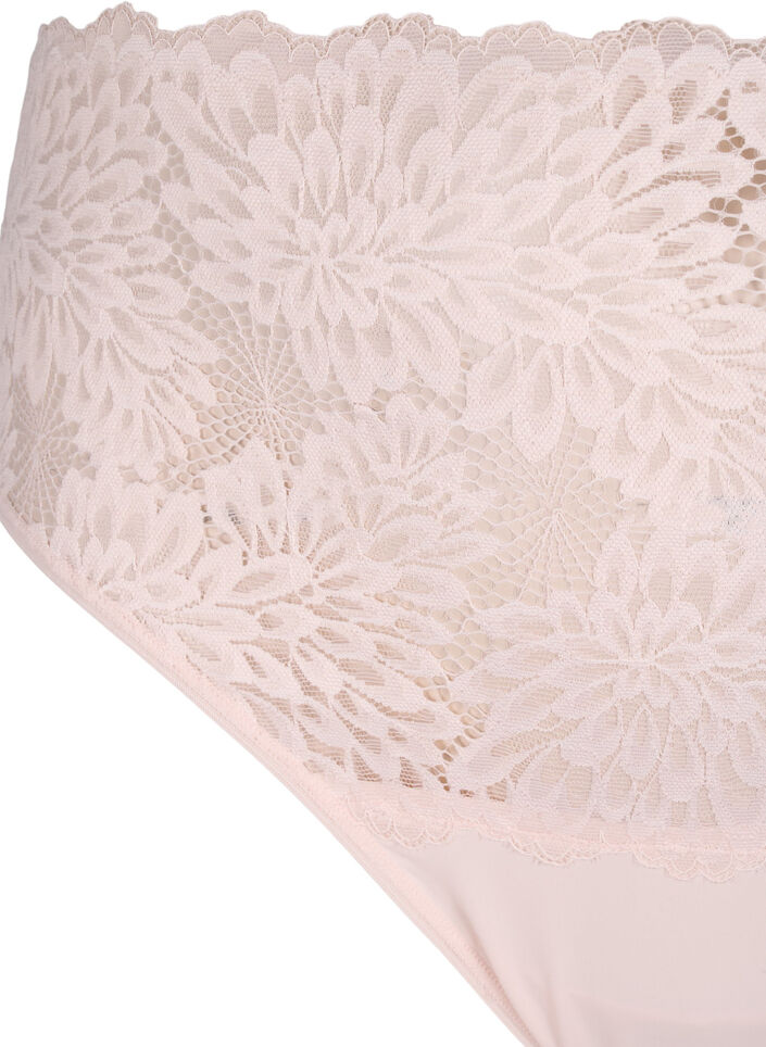 Kanten string met hoge taille, Peach Blush, Packshot image number 2