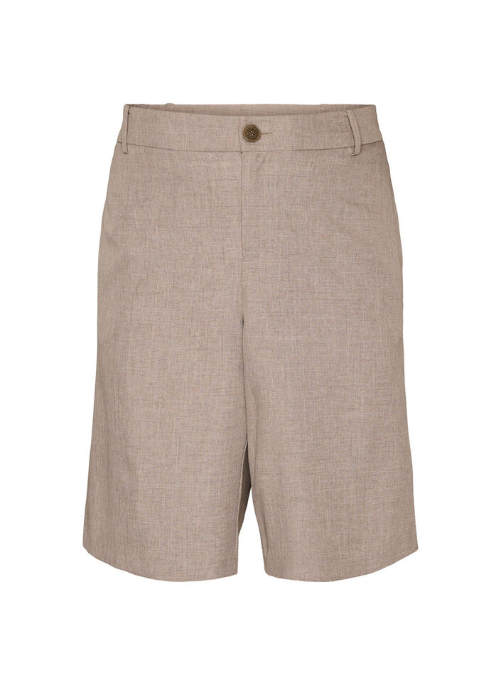Losse Bermuda-shorts met hoge taille, Bruin, Packshot