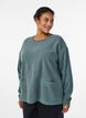 Losse fleece blouse met zakken, Groen, Model image number 0