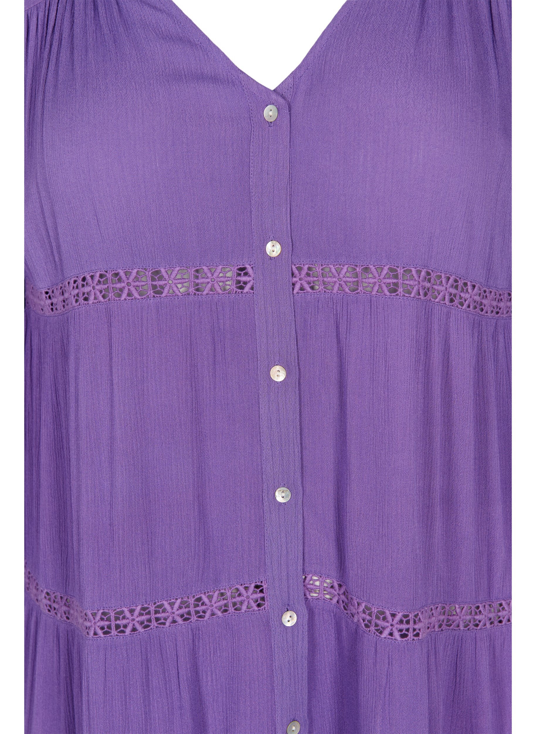 Zizzi Viscose strandjurk, Royal Lilac, Packshot image number 2