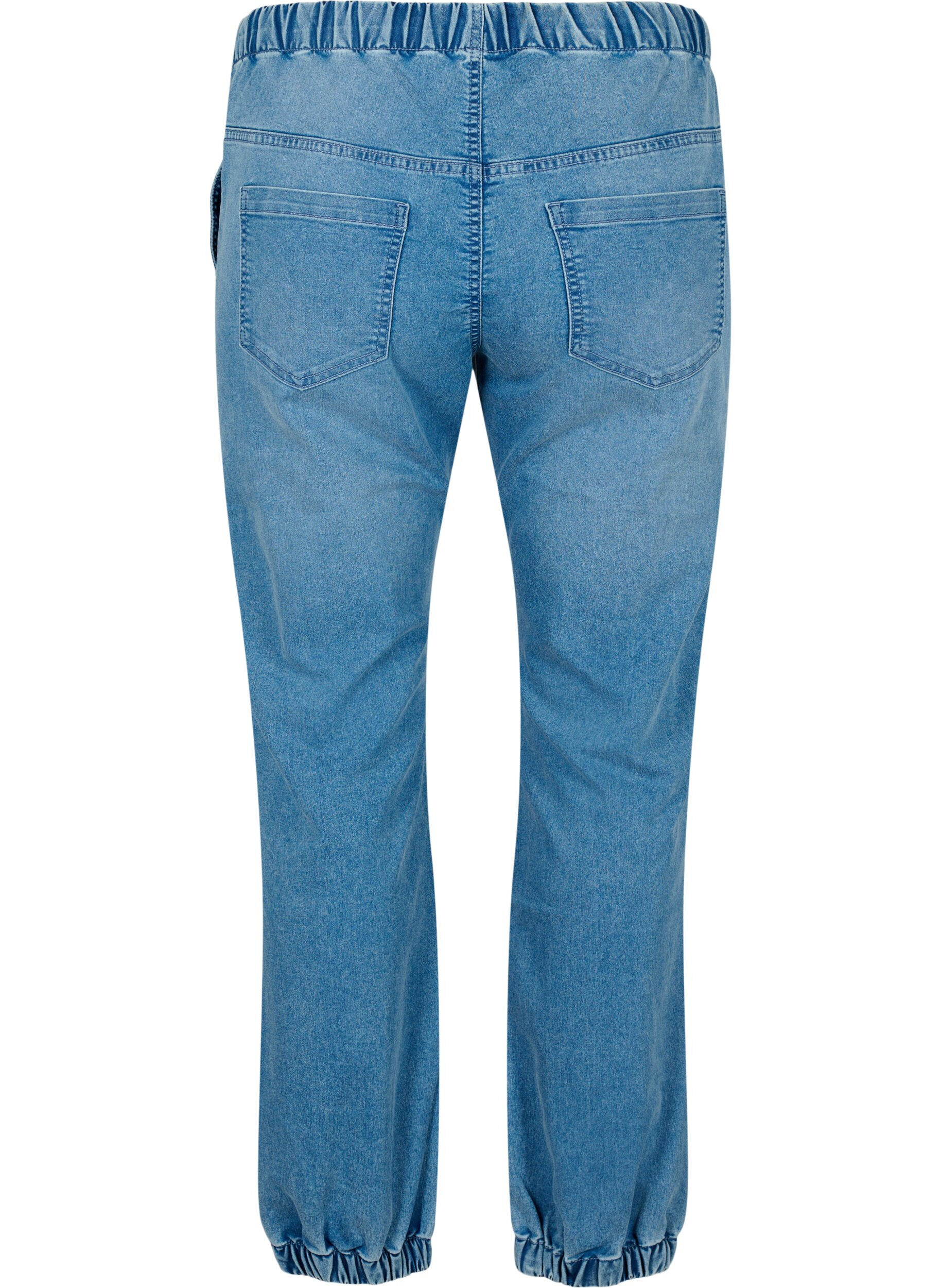 Zizzi Denim joggers met zakken, Blauw, Packshot image number 1
