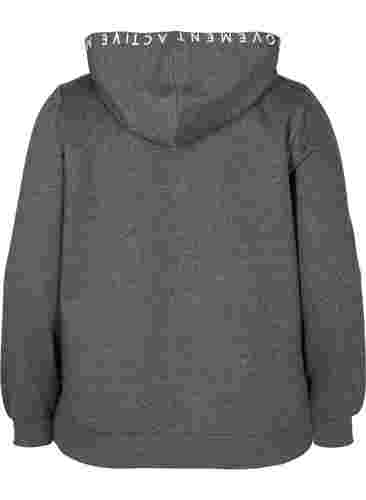 Workout hoodie jack met ritssluiting, Dark Grey Melange, Packshot image number 1