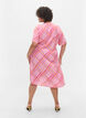 Geruite viscose wikkeljurk, Pink Check, Model image number 1