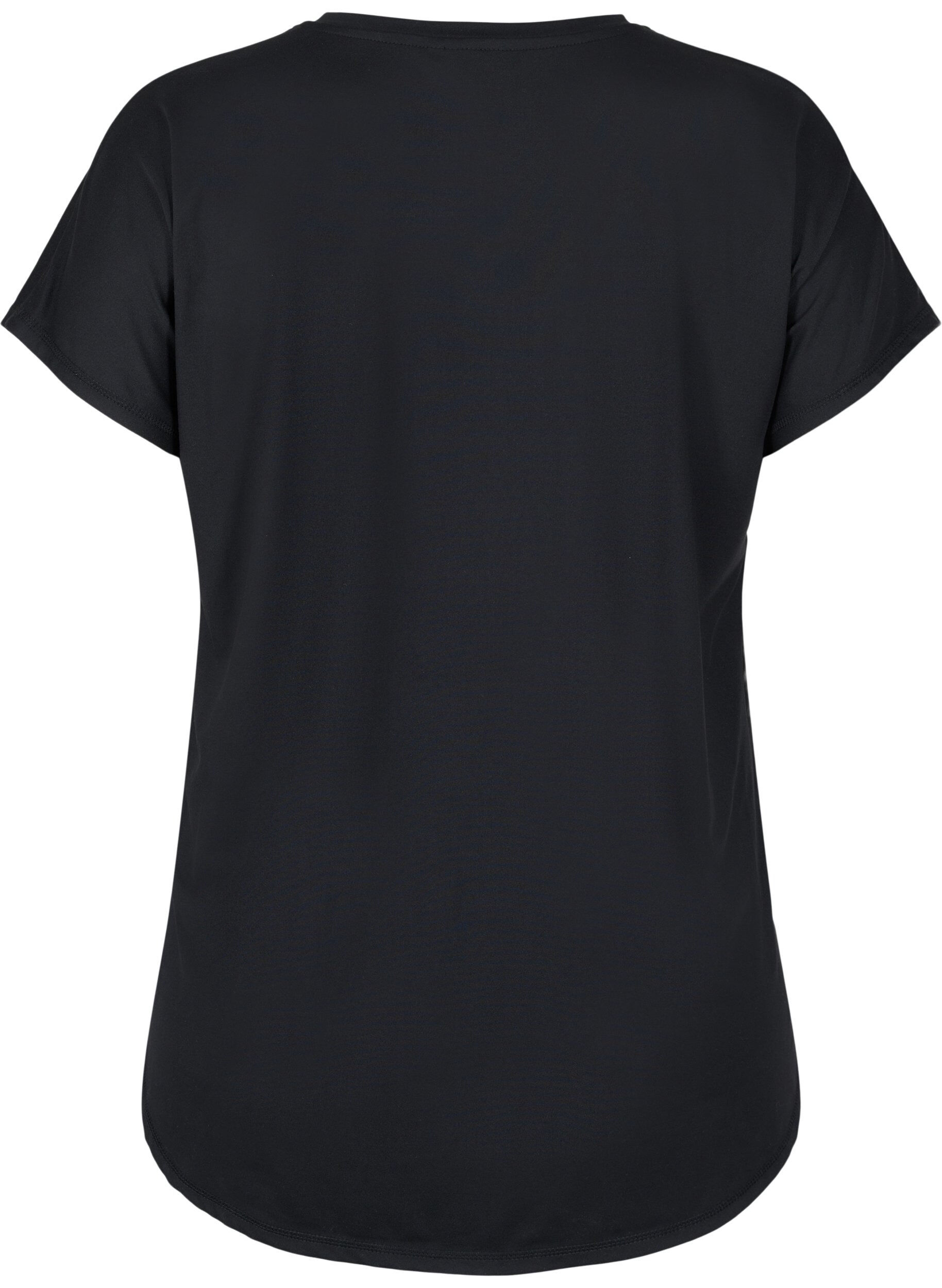 ZizziSportief t-shirt met korte mouwen en v-hals, Zwart, Packshot image number 1