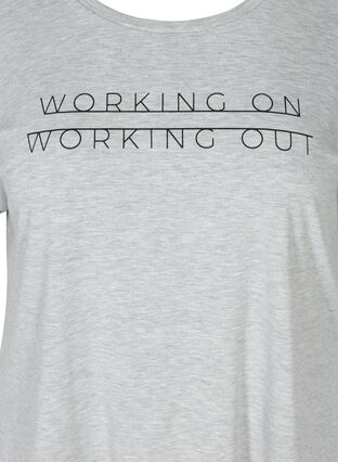 Trainings t-shirt met print en korte mouwen, Light Grey Melange, Packshot image number 2