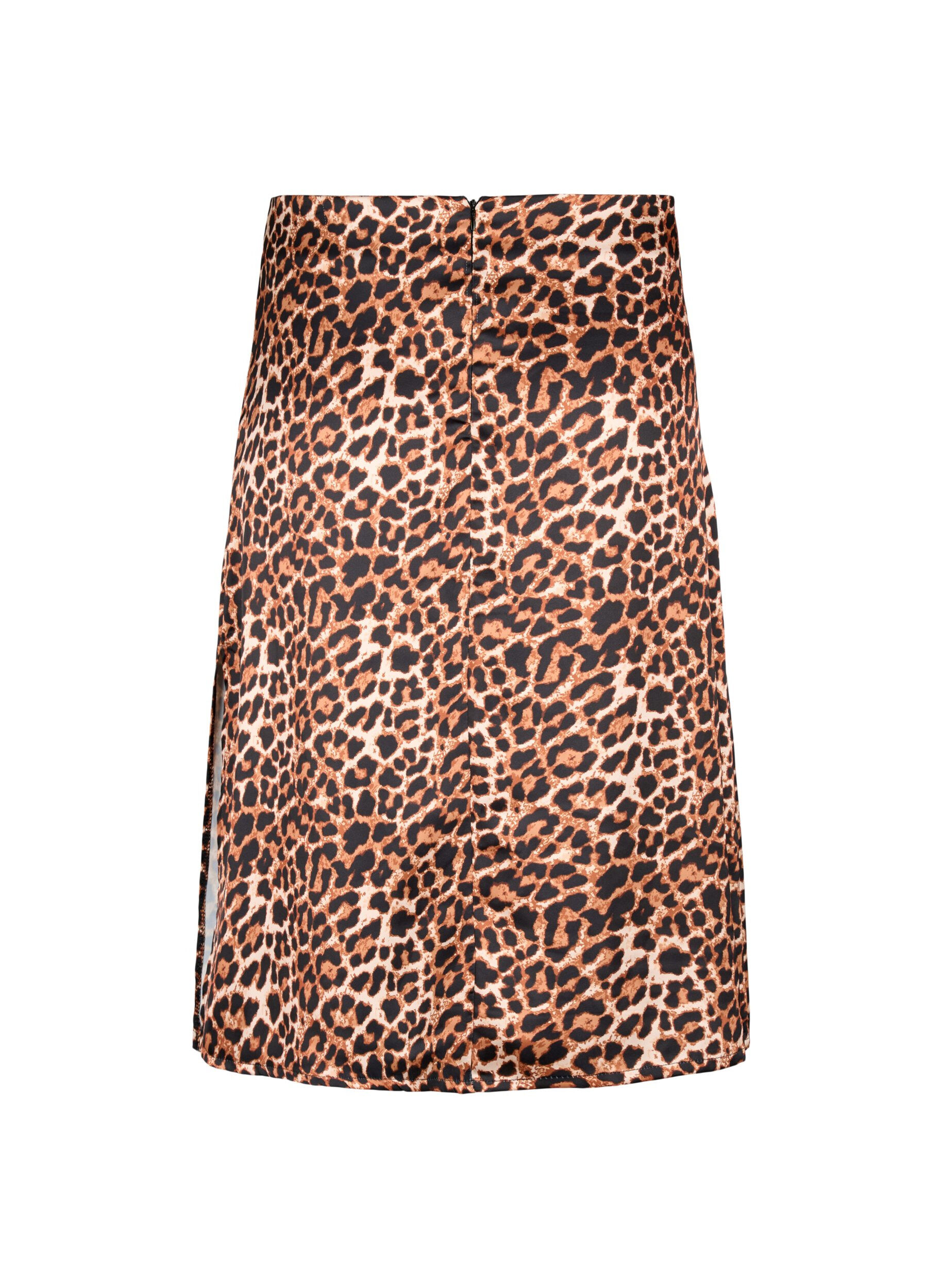 Zizzi Rok met luipaardprint en splitten, Leopard AOP, Packshot image number 1