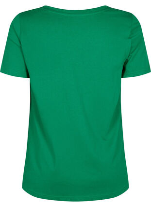 Katoenen t-shirt met tekstopdruk en v-hals, Jolly Green ORI, Packshot image number 1