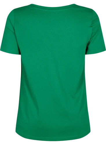Katoenen t-shirt met tekstopdruk en v-hals, Jolly Green ORI, Packshot image number 1