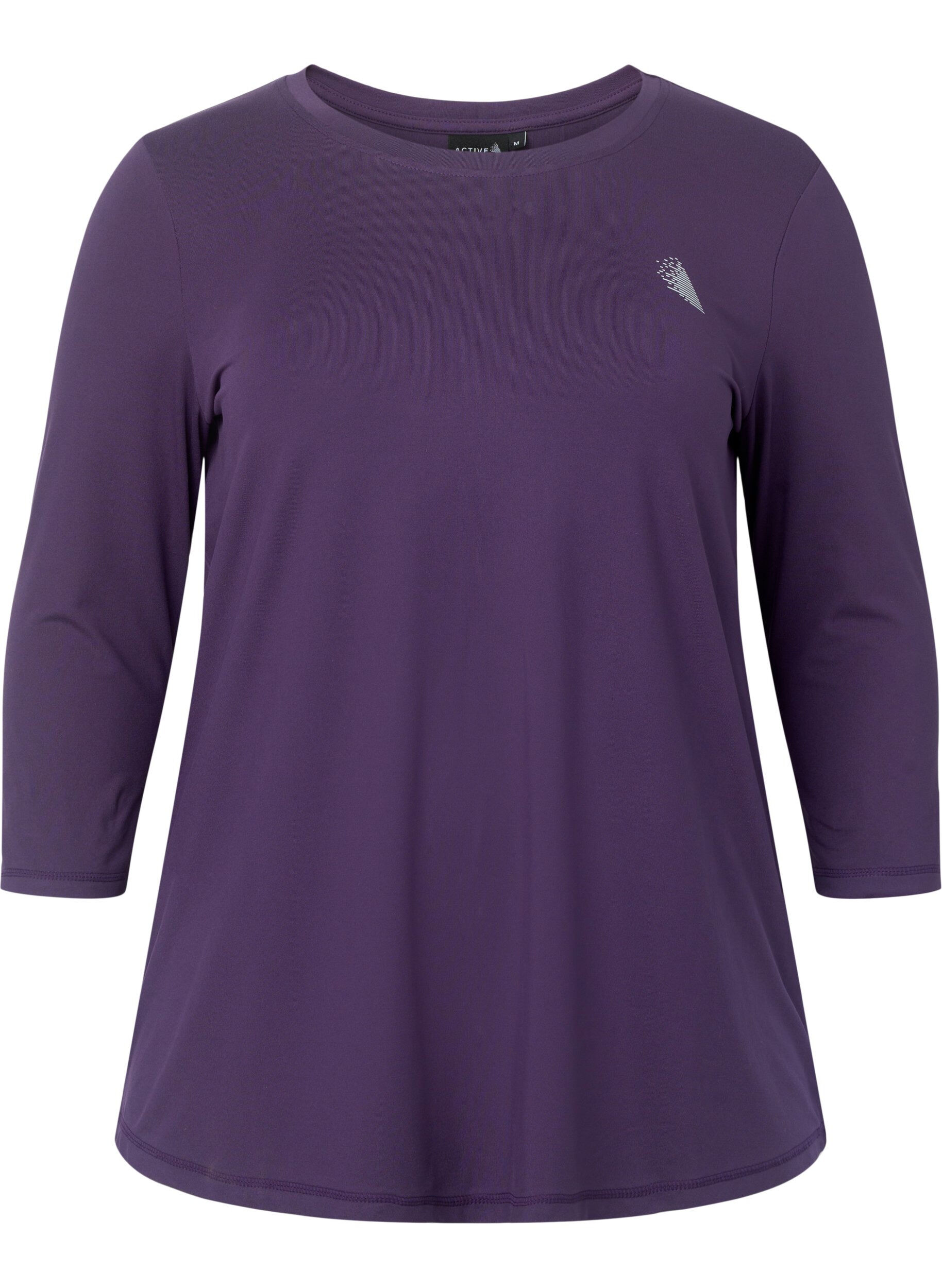 Zizzi Trainingsblouse met 3/4-mouwen, Paars, Packshot image number 0