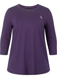 Trainingsblouse met 3/4-mouwen, Paars