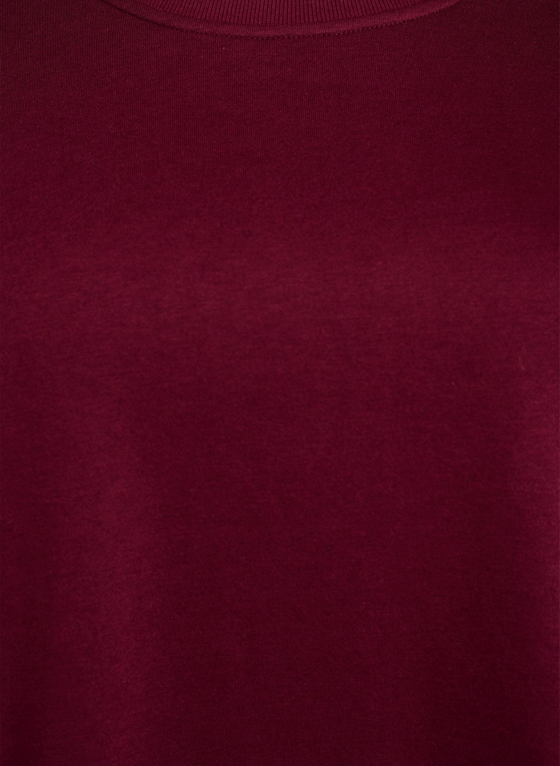 Zizzi Sweatshirt met franjes, Donker Bordeaux, Packshot image number 2