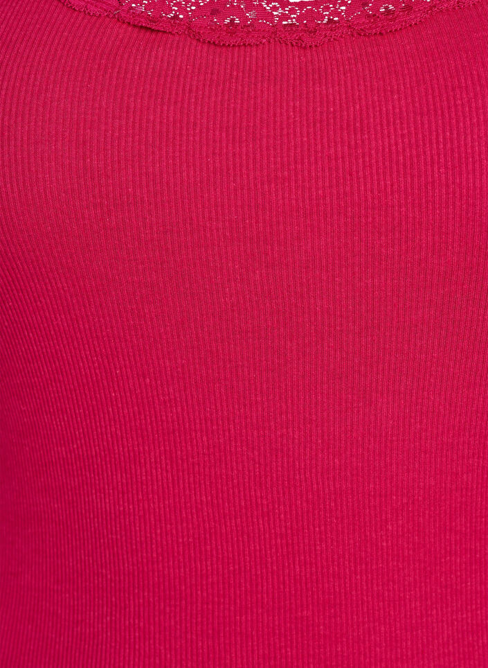 Top met kant, Roze, Packshot image number 2